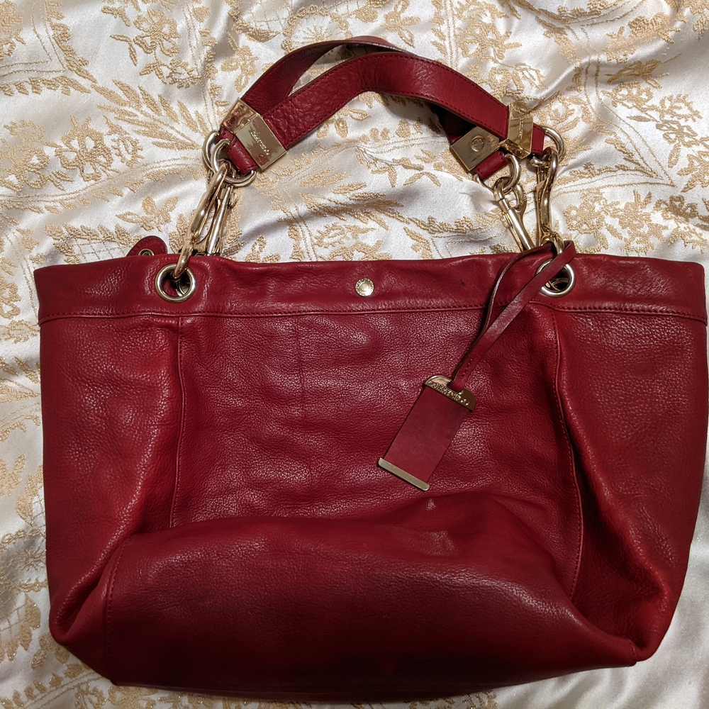 Jimmy Choo Red Leather Tote Bag